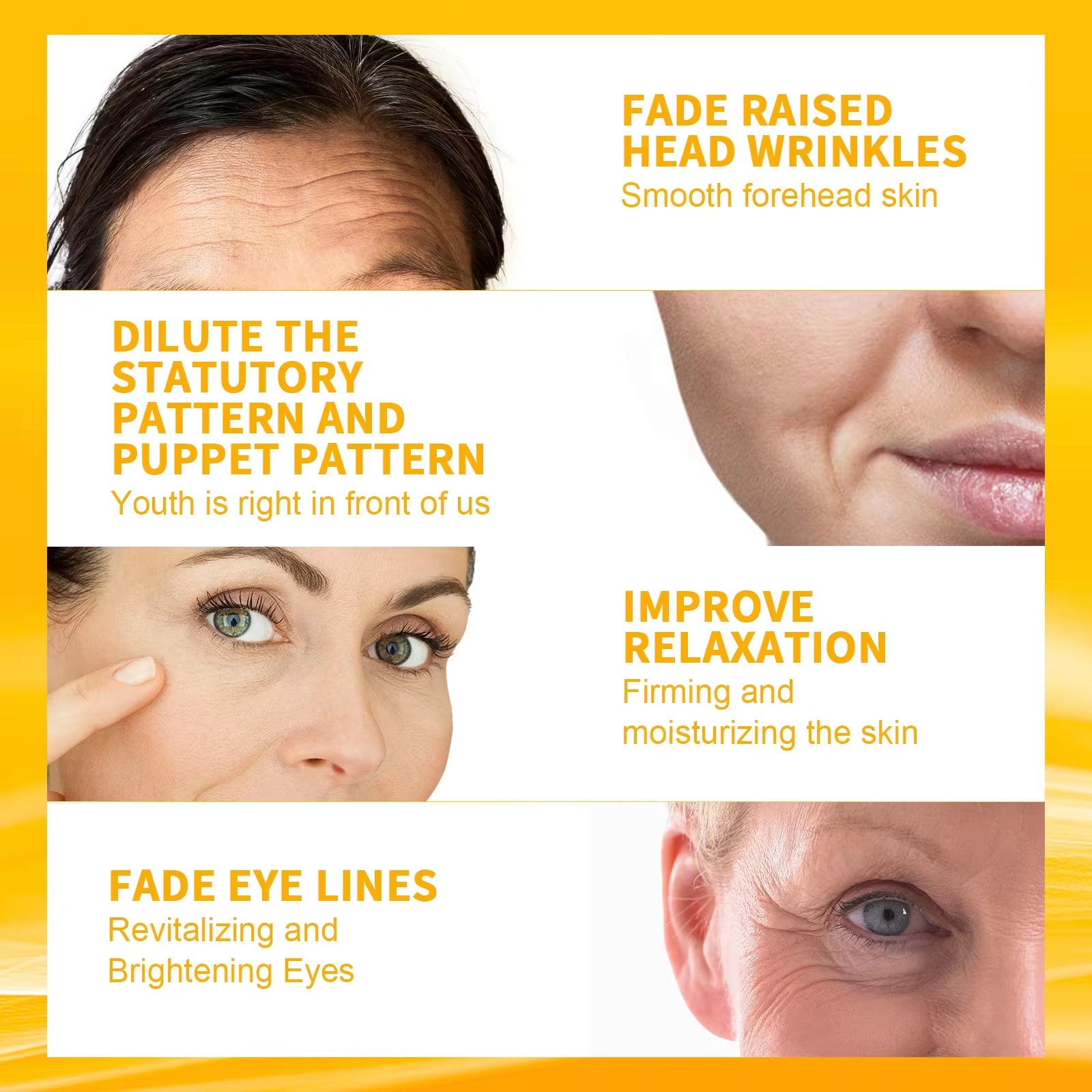 24K Gold Ginseng Serum anti Wrinkle Lifting Firming Fade Fine Lines Lightening Spot Hyaluronic Acid Nicotinamide Facial Essence