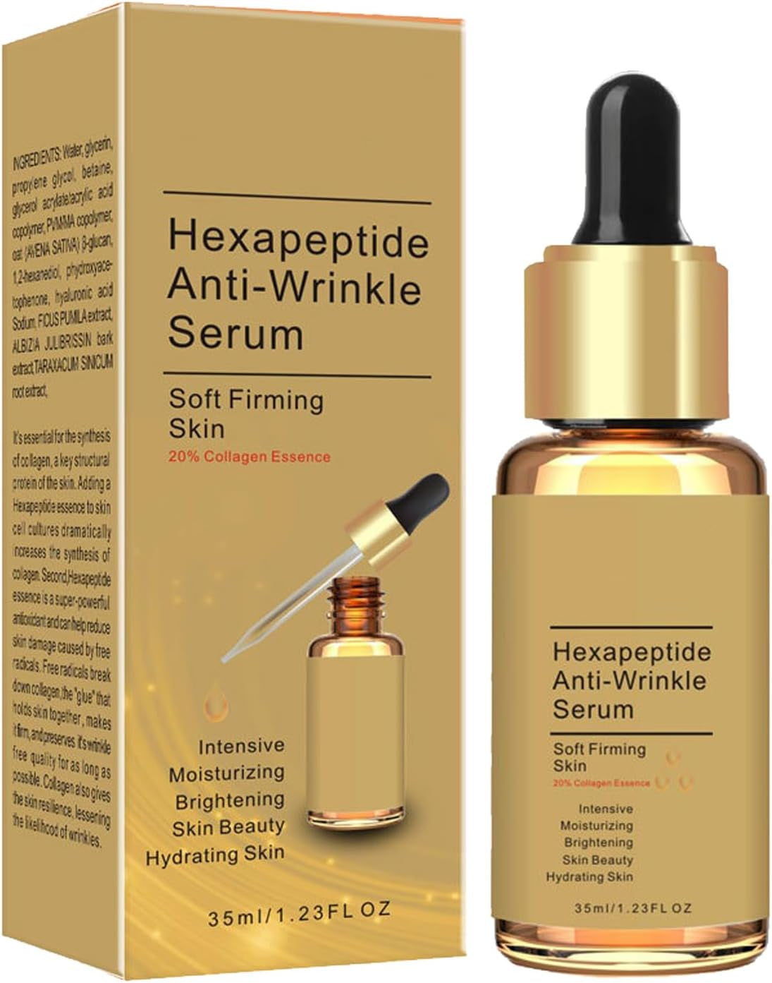 Collagen Facial Serum,Peptide Serum,Facial Hydrating Serum,Anti Aging Facial Serum,Peptide Serum for Women,Repairs Skin Serums Skincare,Dark Spot Correcting Glow Serum,Brighting Hyaluronic Acid Serum