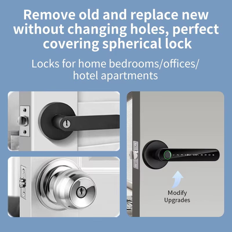 Fingerprint Door Lock Tuya Smart /Smart Life Electronic Door Lock with Fingerprint/Password/Key/Tuya App/Card Unlock