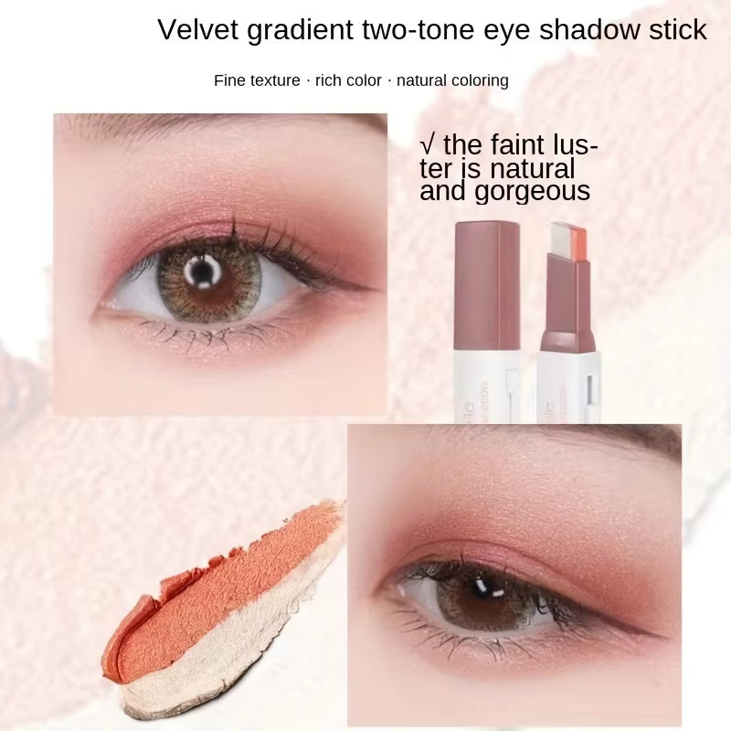 Two Color Gradient Eye Shadow Stick Three Dimensional Natural without Taking off Makeup