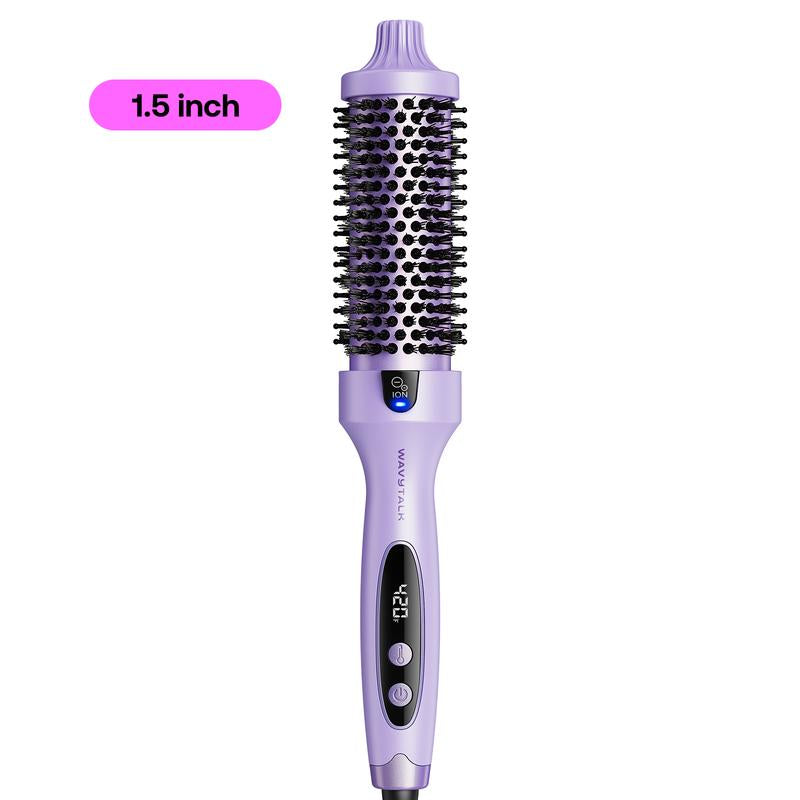 Wavytalk Blowout Boost Ionic Thermal Brush 1 1/2 Inch with LED Display, 300℉-420℉ for Different Hair Types, 120-240V Universal Voltage